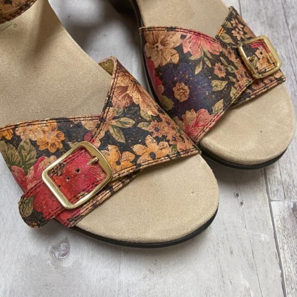 Alegria Wedge Daisy Print Cork Sandal Size 40 - Picture 2 of 7